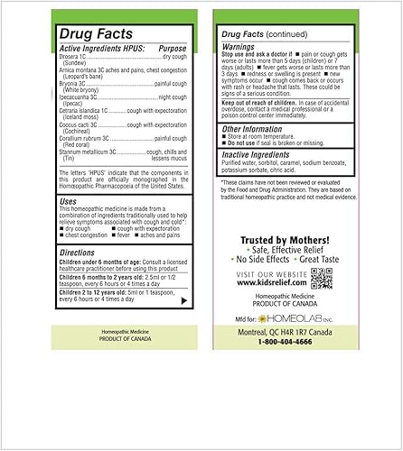 Miniatura 5 de Kids Relief Jarabe para la tos y el resfriado para niños de 0 a 12 años