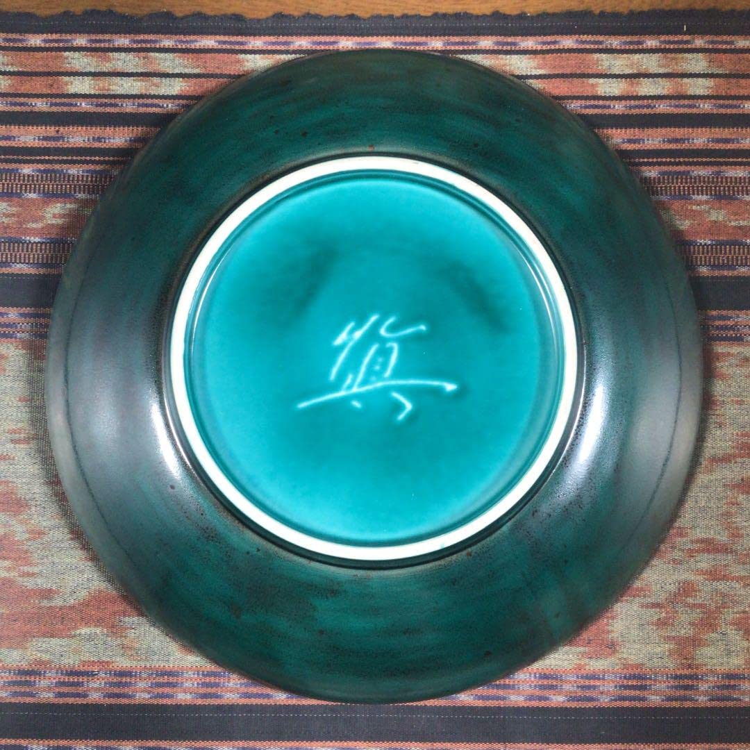 人気のうー特価』九谷焼古九谷風松浦慎弥『色銘美楧』飾り皿大皿