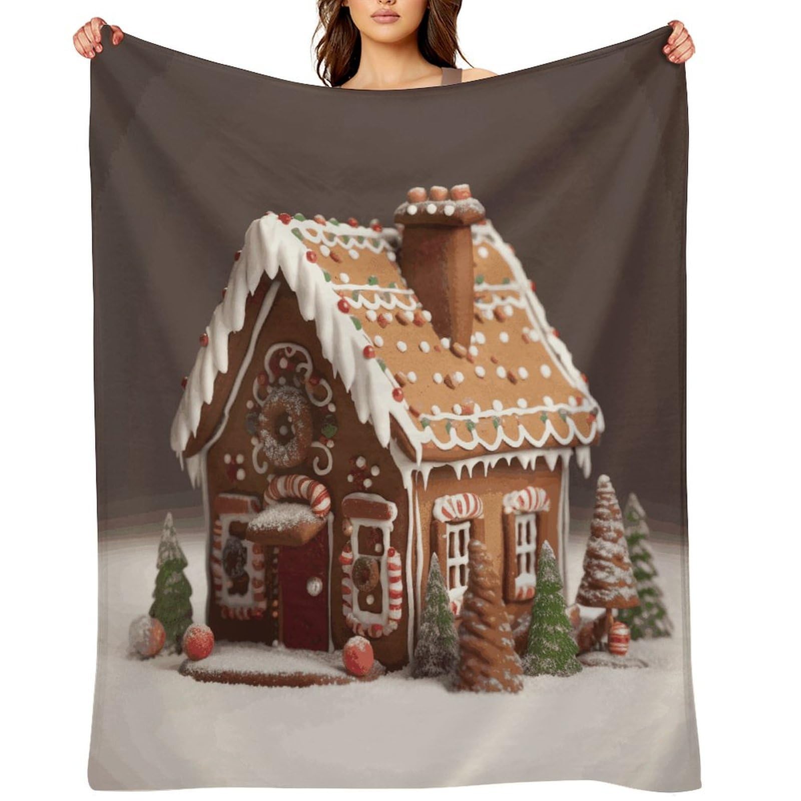 Fekiloot Style Gingerbread House Throw Blankets Camping Blanket30 X40