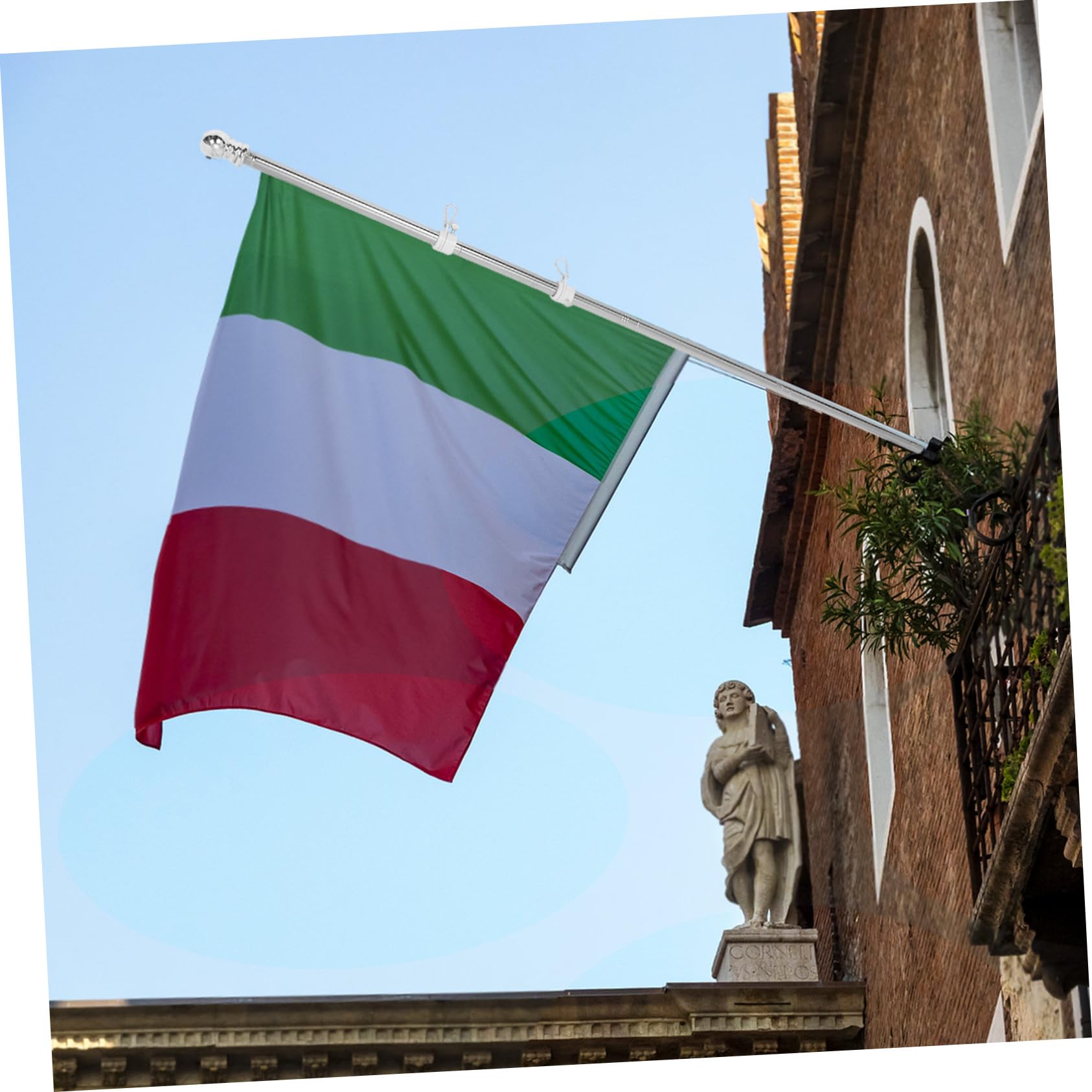 VANZACK Palo de Bandera de 1,5 M Giratorio de Acero Inoxidable