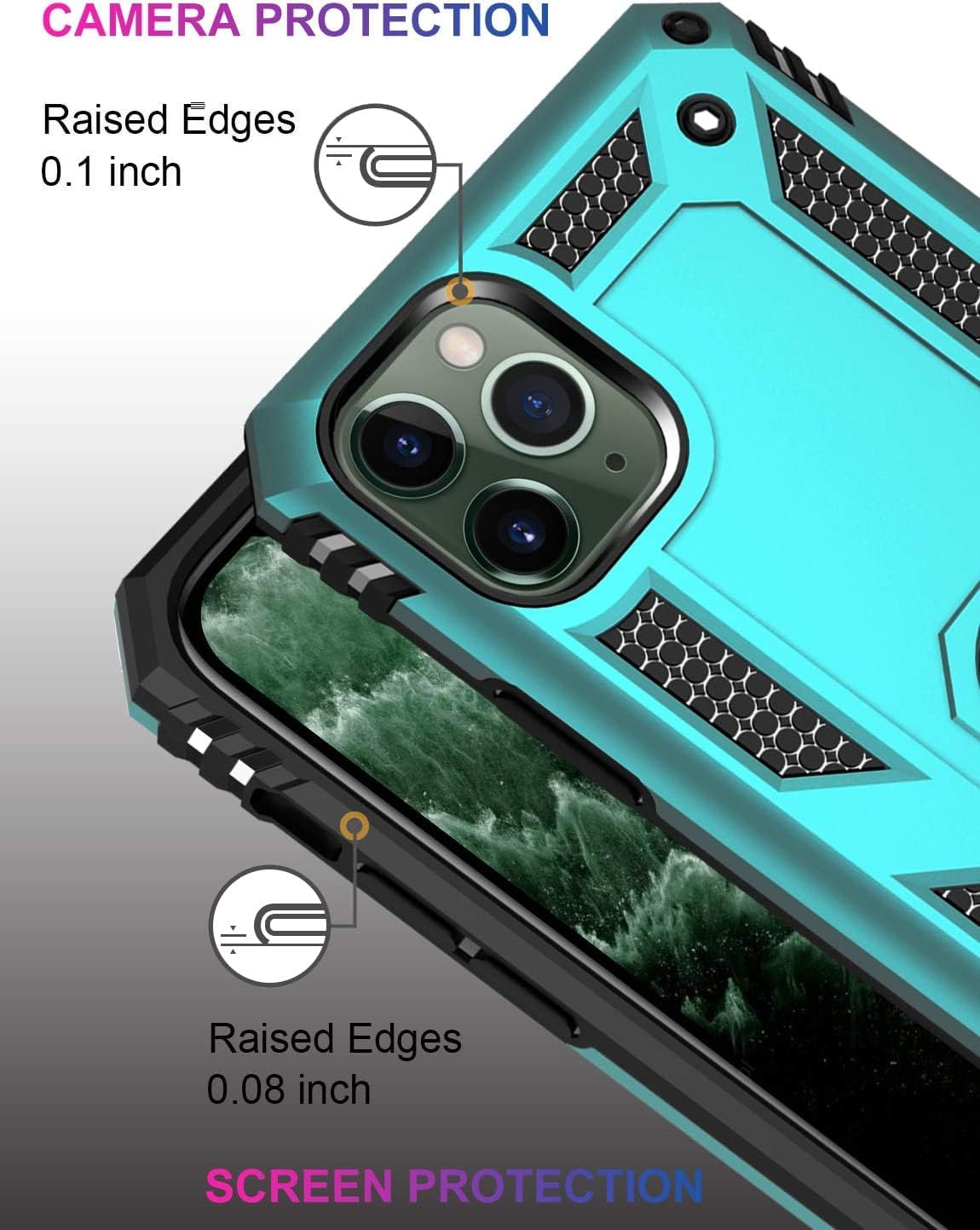 MXX Kickstand Protective Cover Case Compatible with iPhone 11 6.1 inches, (Aqua)