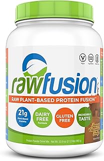 SAN Nutrition RawFusion Plant Protein Powder, Peanut Chocolate Fudge, 32.9 Ounce, Pack of 1