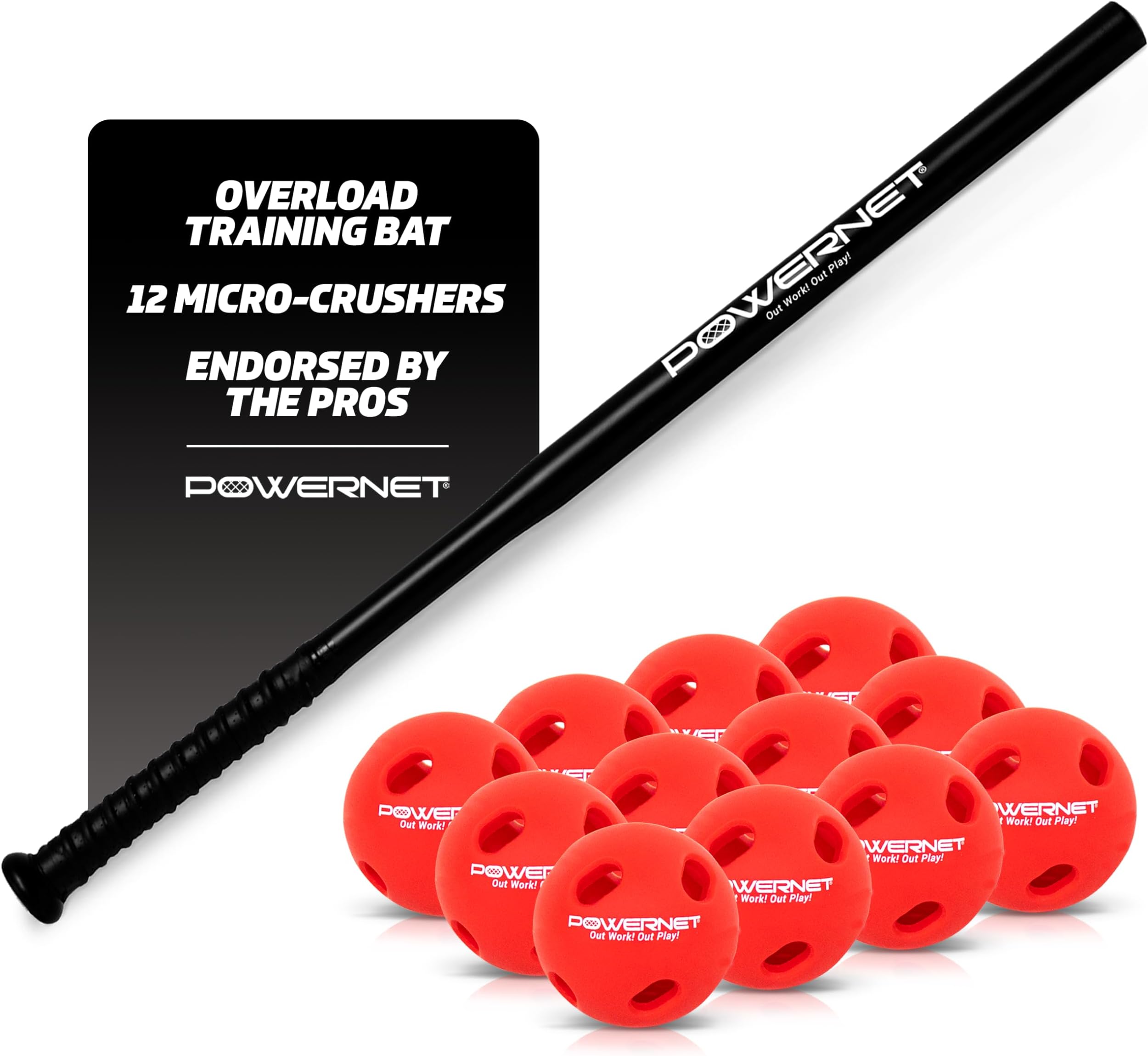 Overload and Underload Training Bats, Rapid Stick or Overload Bat, Slim Barrel Design, Build Hand-Eye Coordination