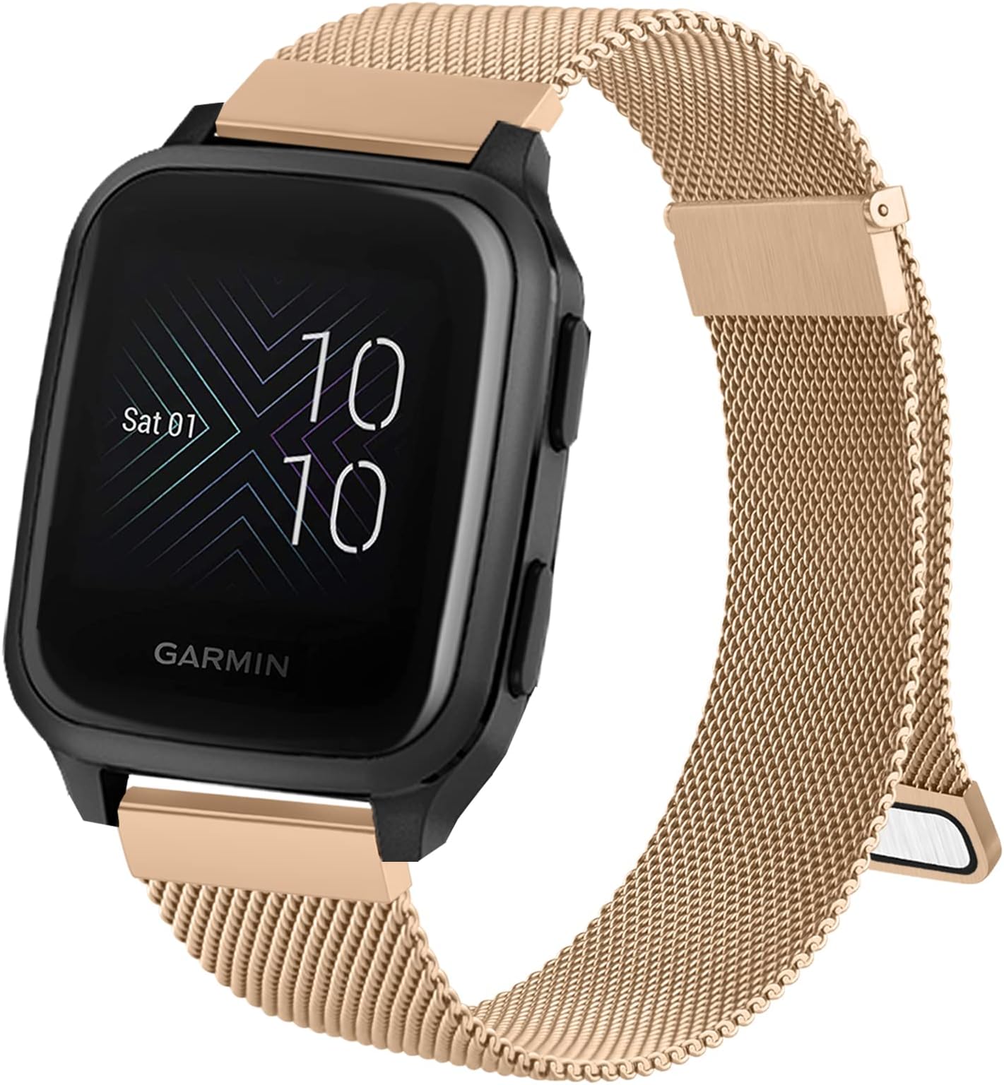 WanmeMetal Bands for Garmin Venu 2 Plus / Venu Sq / Venu / Vivoactive 3 Watch Band Women Men, Stainless Steel Mesh Magnetic Replacement Wristband Bracelet Strap for Garmin Vivomove Sport, Vivoactive
