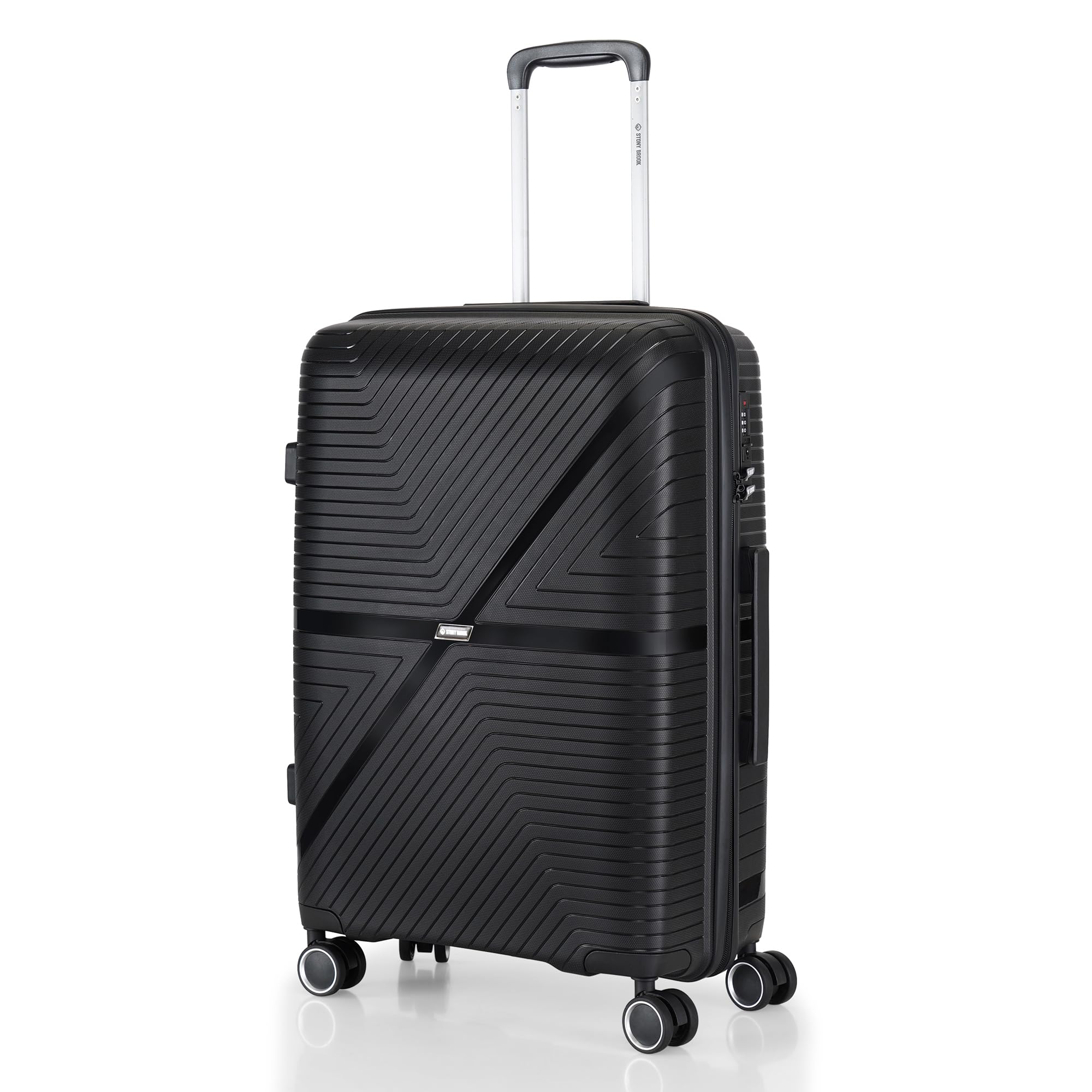 Nasher Miles Axis 65 Cm 24 Inch Polypropylene Hard-Sided 4 Wheels Spinner Check-in Luggage Trolley Bag (Black)-image-30