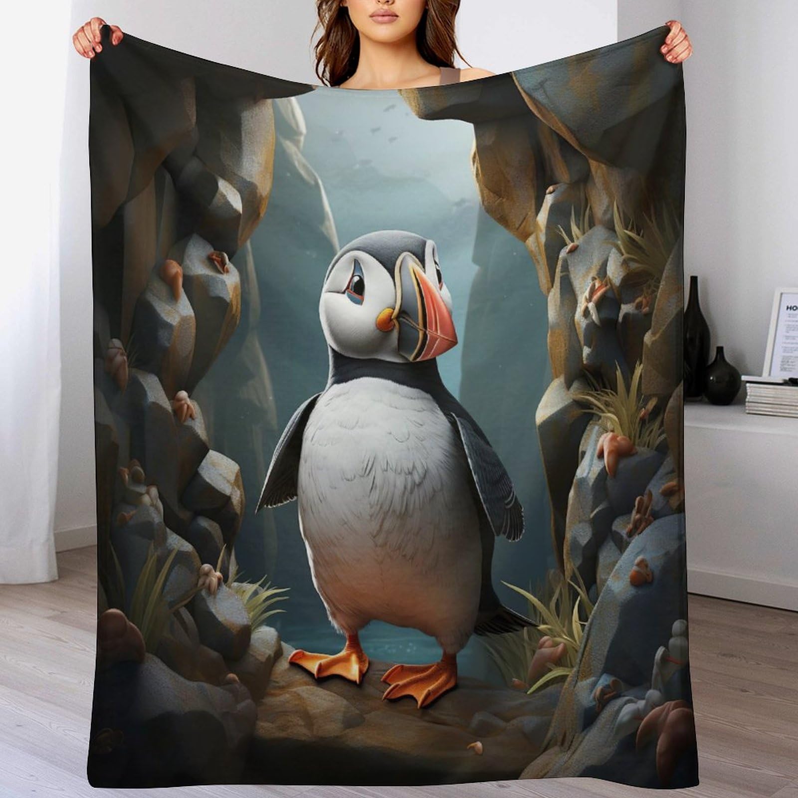Couverture flanelle chaude et thermorégulatrice motif animal pour toutes saisons