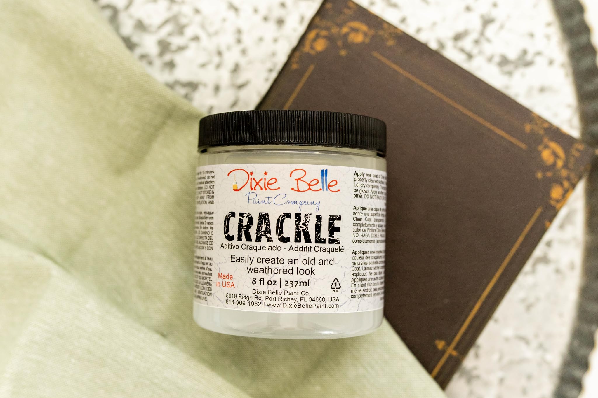Dixie Belle Crackle | 8oz | Clear Texture Paint for DIY Furniture Projects | Surface Technique Paint | Cracking Texture for Projects - Image 3