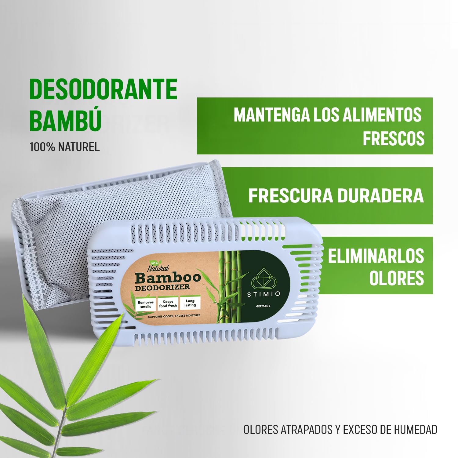 Eliminador de olores para frigorífico natural, 4 unidades neutralizador de aromas, neutralizador de olores con carbón activo contra la humedad, filtro de olores