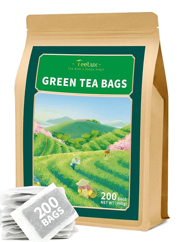 TeeLux Chá Verde com Cafeína em Sachês, 200 sachês