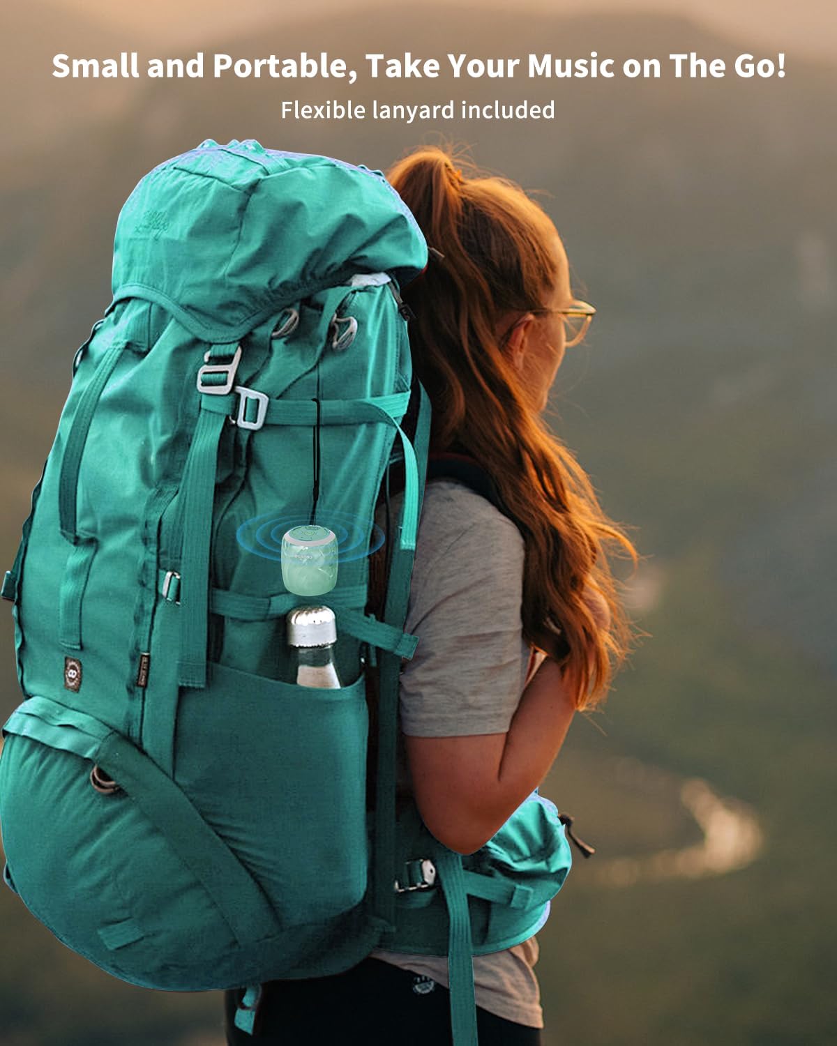 Waterproof Speaker, Small Bluetooth Speaker with Stereo Sound and Robust Bass, Mini Speakers with Hands-Free Call, IPX7 Waterproof, Portable Speakers for Shower, Indoor & Outdoor, Gift for Men, Women - Image 6