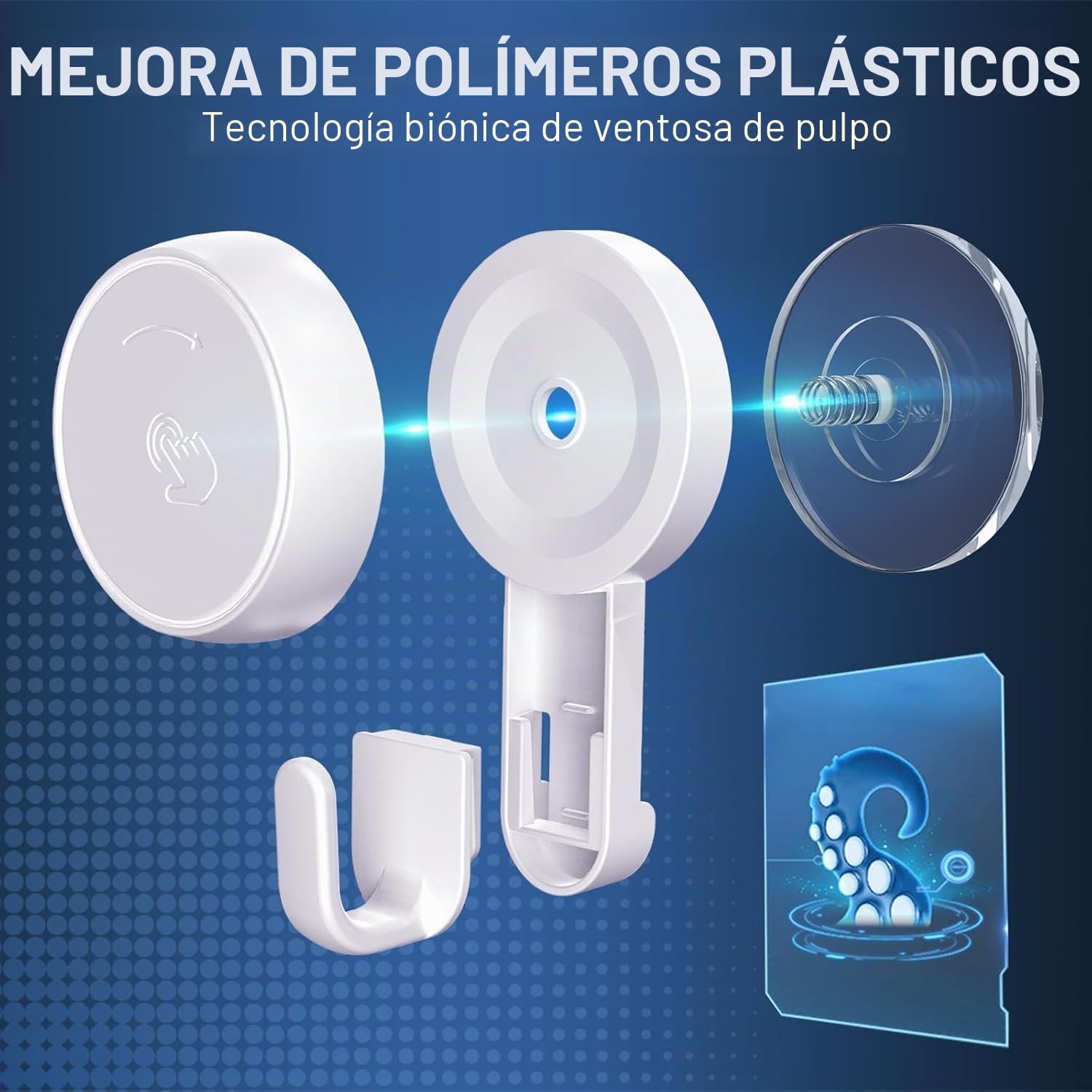 Luxear Gancho Ventosa Baño 4 Piezas Ultra Fuerte Sin Agujeros Colgador Toallas Ventosa Impermeable Reutilizable Percha Ventosa MAX 5kg para Toallas Cocina Pared Puerta Ropa