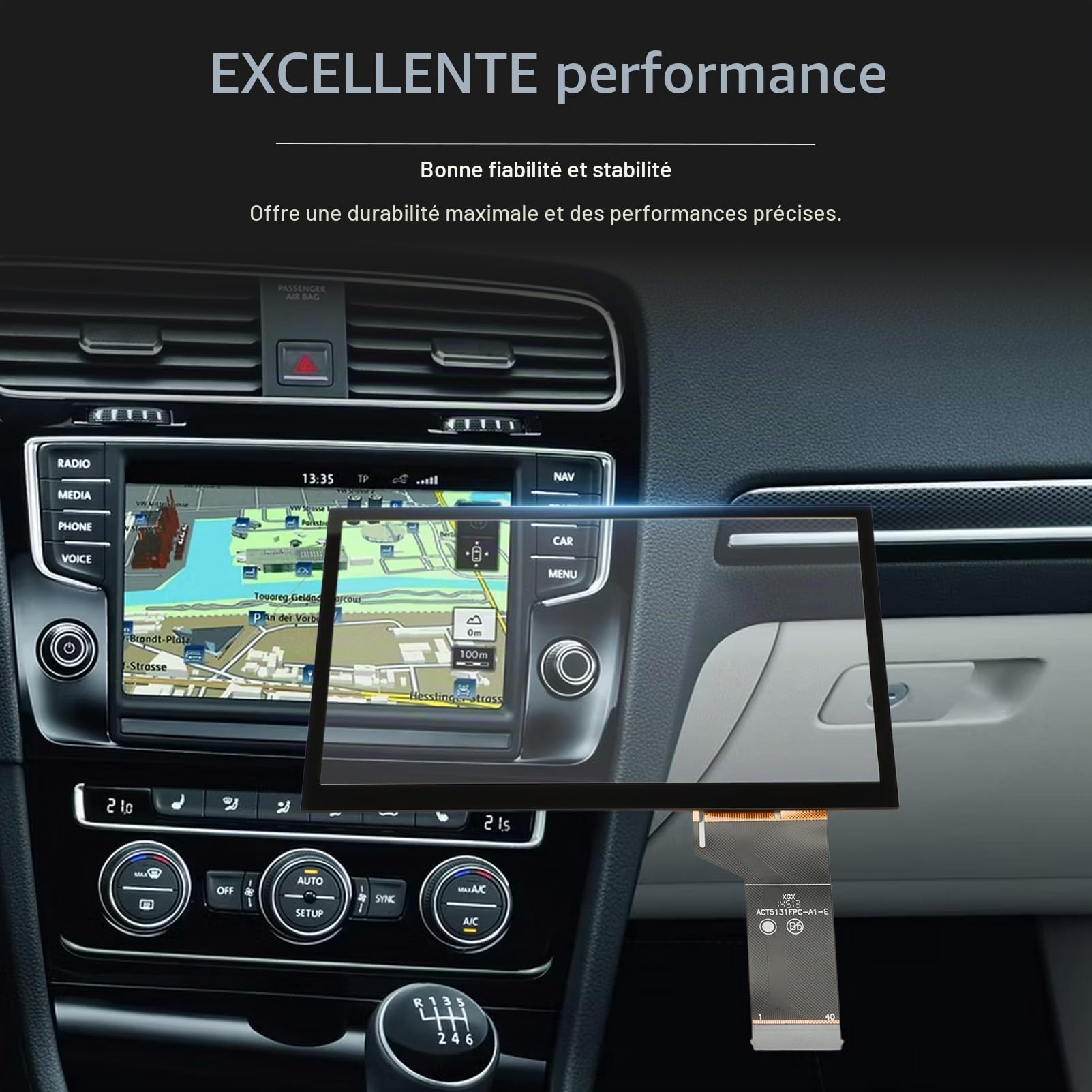 Écran Tactile LCD De Rechange pour T6 Caddy Alhambra 5L0035680 | Pour VW Passat B6 Golf 7 Golf VII 5N Transporter Oct II Fabia Superb Yeti Scirocco;Écran tactile haute définition