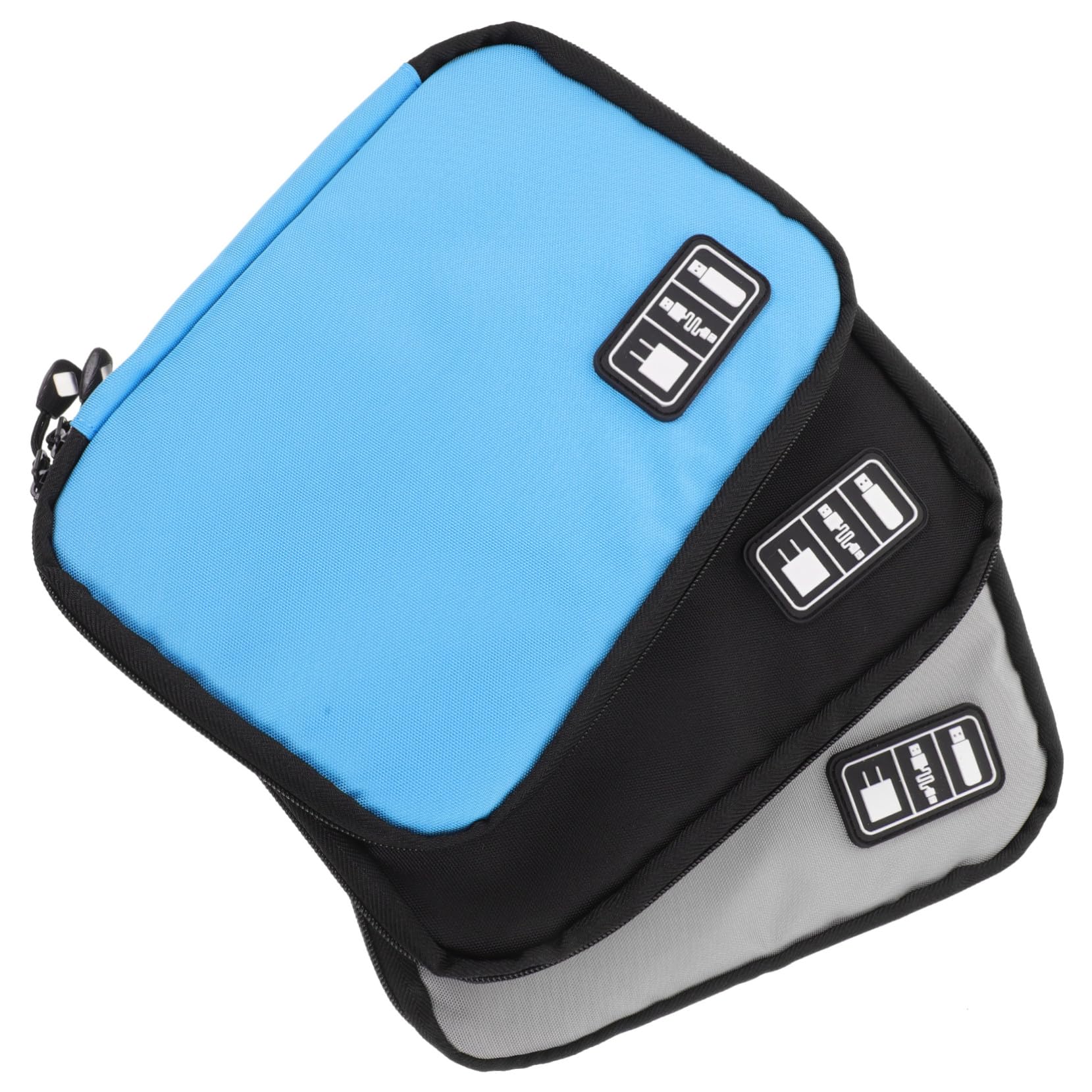 DOITOOL 3pezzi Organizer Borsa per Cavi Dati Portatile Custodia per Accessori Digitali Tasche Rete e Cerniera Borsa Organizzatore da Viaggio per Caricabatterie e Auricolari