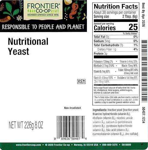 Vista 5 de Frontier Levadura nutricional de sal y vinagre, 7.51 OZ