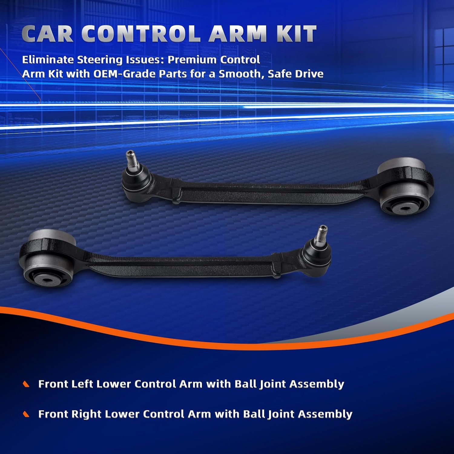 KEYOOG 2Pcs K622224 K622225 Left Right Front Lower Control Arm and Ball Joint Assembly Fit for (For RWD Only) 2011-2019 C-hrysler 300，D-odge Challenger Charger [11-14 Fits 3.6L/5.7L] Suspension