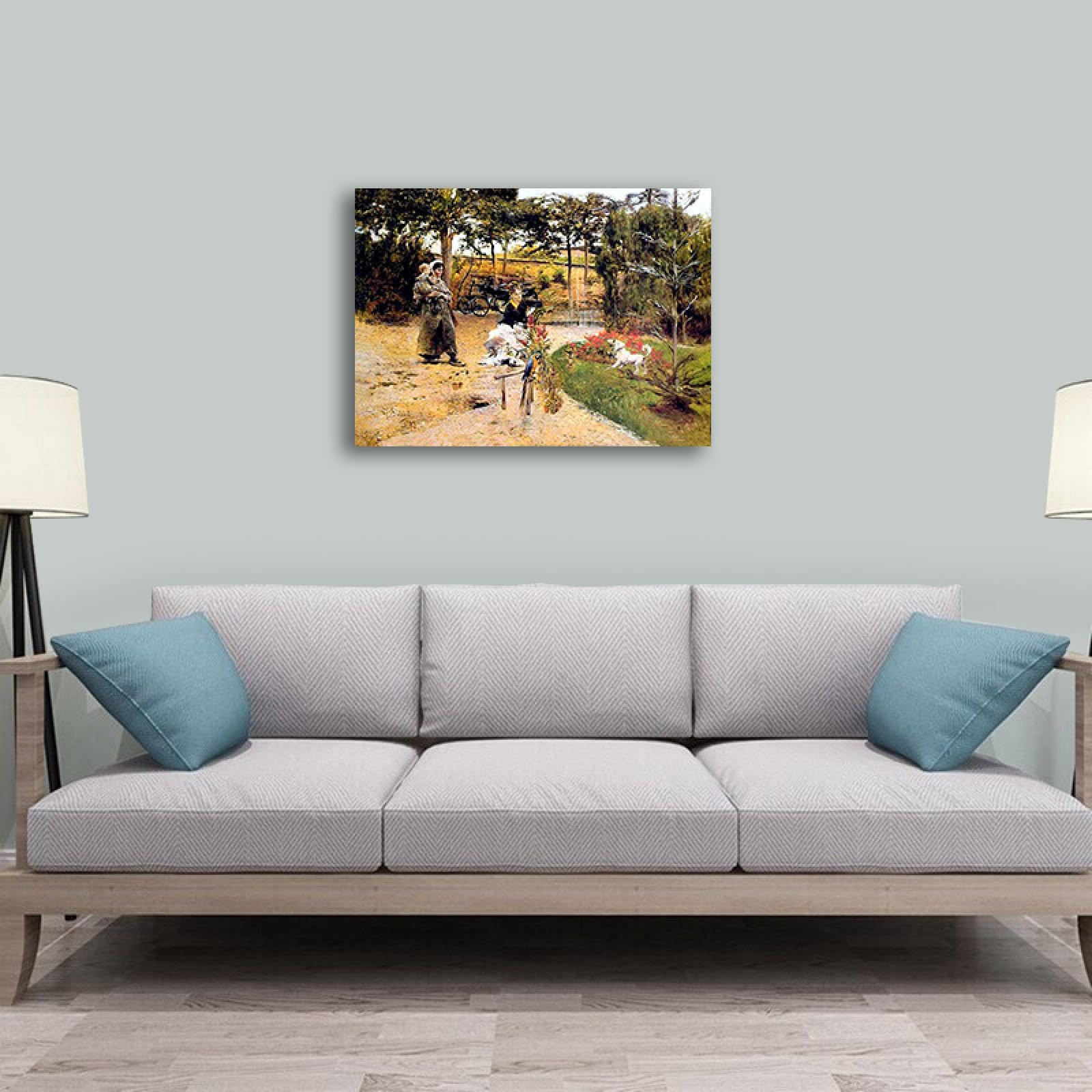 Reprodukcja słynnych obrazów (w ogrodzie) autorstwa Giovanniego Boldiniego Znane obrazy na płótnie - druk artystyczny na płótnie salon sypialnia 70 x 50 cm bez ramy