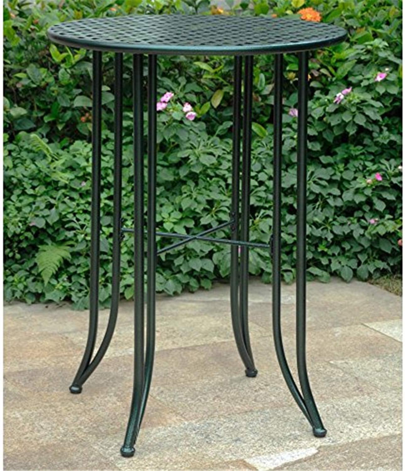 International Caravan Iron Bar-Height Patio Table in Verdigris