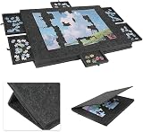 Tapis Puzzle 1000 Pièces avec 6 Tiroirs de Tri et Support, 77 x 53,6 cm - 1