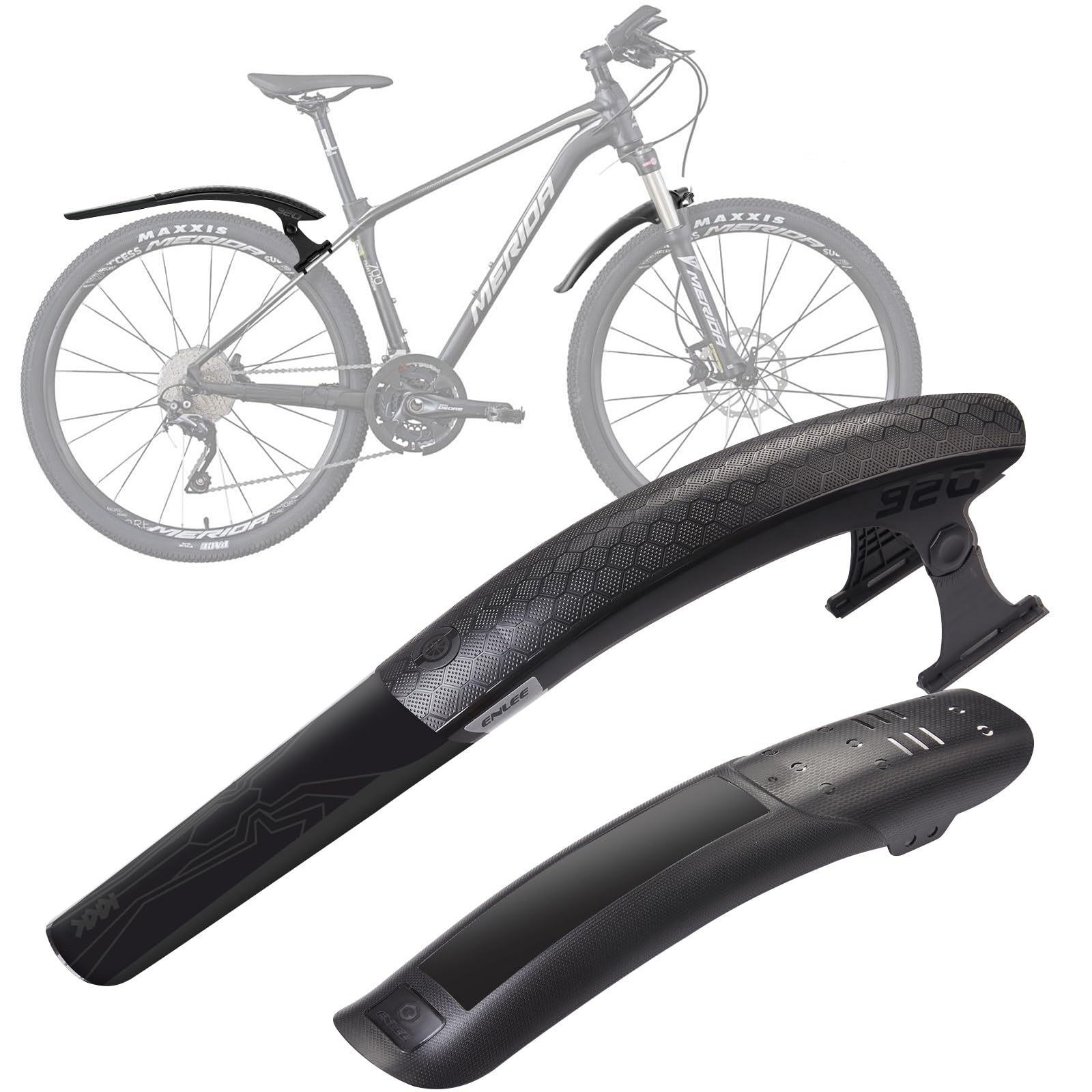 SUNFATT Fahrrad Schutzblech Set Mountainbike [24-29 Zoll] – Bohrungsfreie Montage & Sportliches Design | Mudguard MTB Vorne & Hinten für E-Bike | Universeller Spritzschutz
