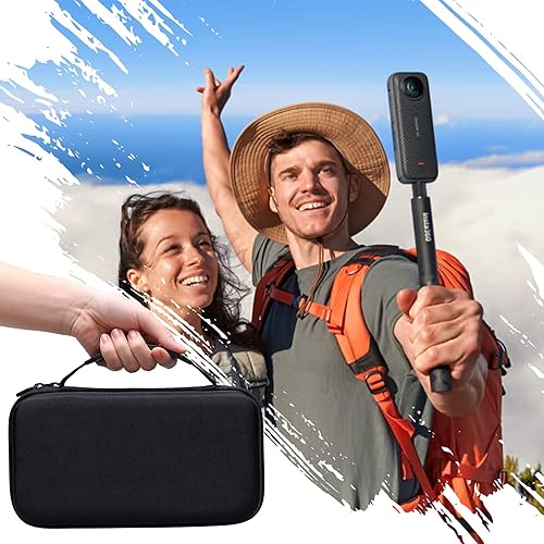 Miniatura 7 de XANAD Estuche rígido para cámaras de acción Insta360 X5X4X4 AirX3X2 impermeable 8K insta360, 114CM Selfie Stick, bolsa de transporte de