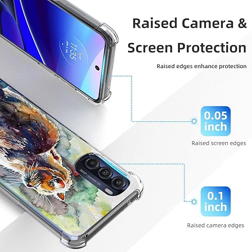 Miniatura 3 de Funda para Moto G 5G 2022, protección contra caídas de pintura de gato lindo a prueba de golpes, carcasa protectora de cuerpo completo resistente a