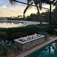 Vista 2 de HPC - Quemador rectangular de acero inoxidable para fogata (FRSR-36 x 18-NG), 36 x 18 pulgadas, gas natural