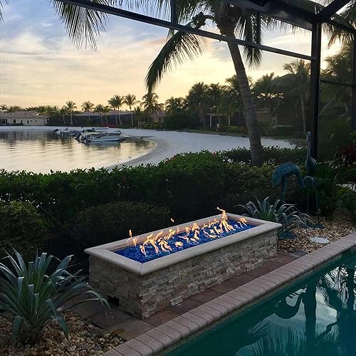 Miniatura 2 de HPC - Quemador rectangular de acero inoxidable para fogata (FRSR-36 x 18-NG), 36 x 18 pulgadas, gas natural