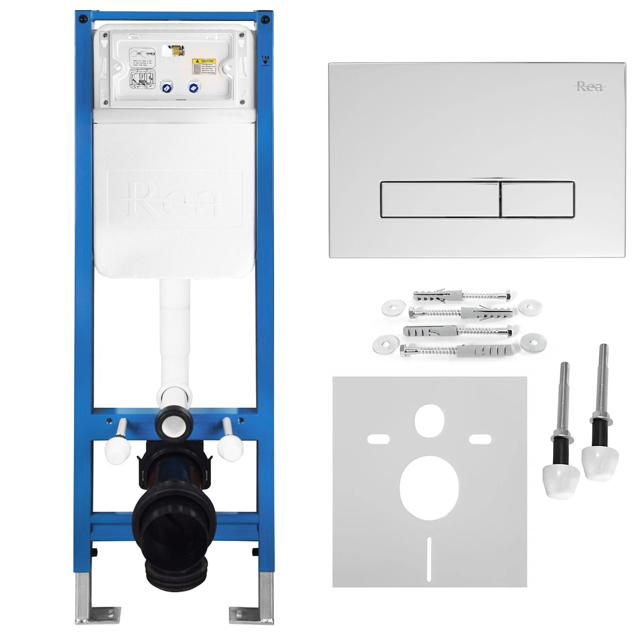 Rea - Stelaż Zestaw Podtynkowy Slim 024n Do Mis Wc Z Przyciskiem Hd Chrom - 22x35,2x106,2 cm