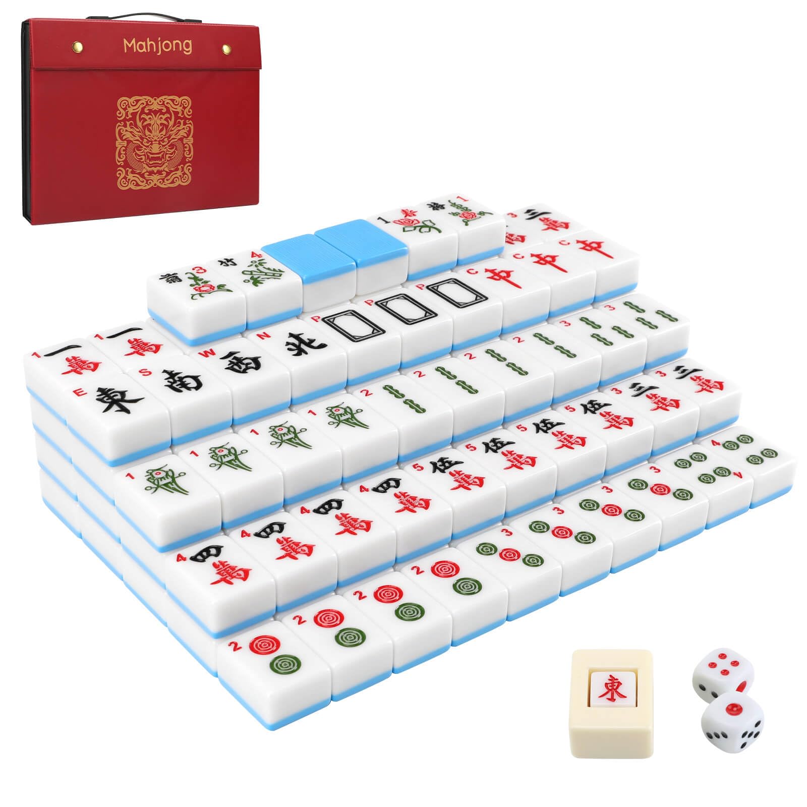 Photo 1 of DEKILEA Professional Chinese Mahjong Set, 146 Tiles