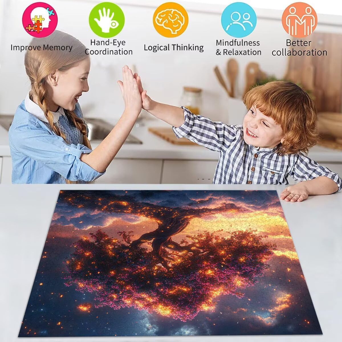 Puzzle Erwachsene 2000 Teile Baum Traum Educa Jigsaw für Kinder ab 8 Jahren Mädchen Jungen, Erwachsene Impossible Klassische Puzzles Schwer, Anspruchsvoll Spielspaß, Als Familienspiel 70x99cm t-906