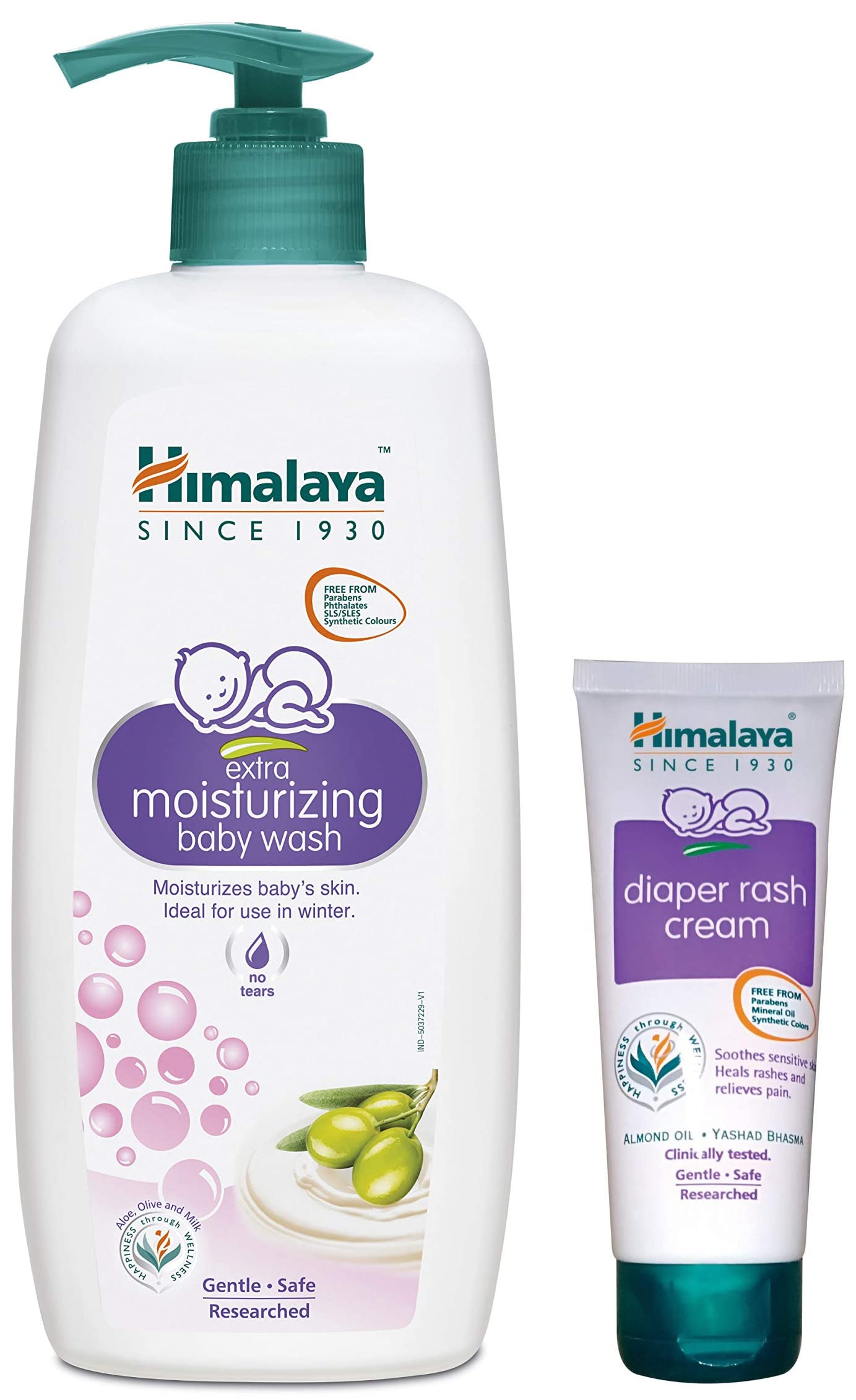 Himalaya Extra Moisturizing Baby Wash, 400 ml & Diaper Rash Cream,100gm-image-47