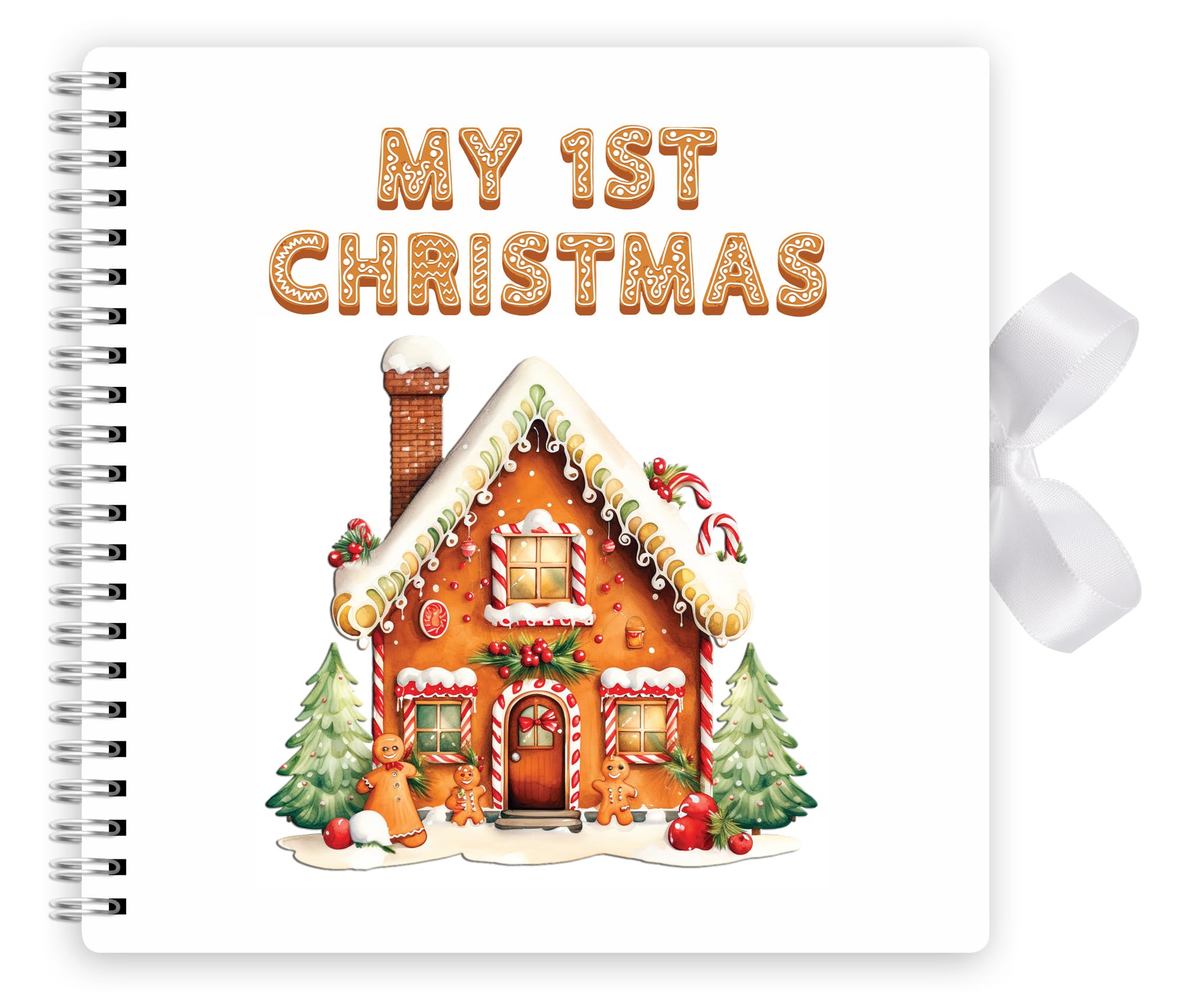 My First Christmas Memory Scrapbook & Photo Album - A Perfect Baby Book for Baby Journal - 20cm x 20cm