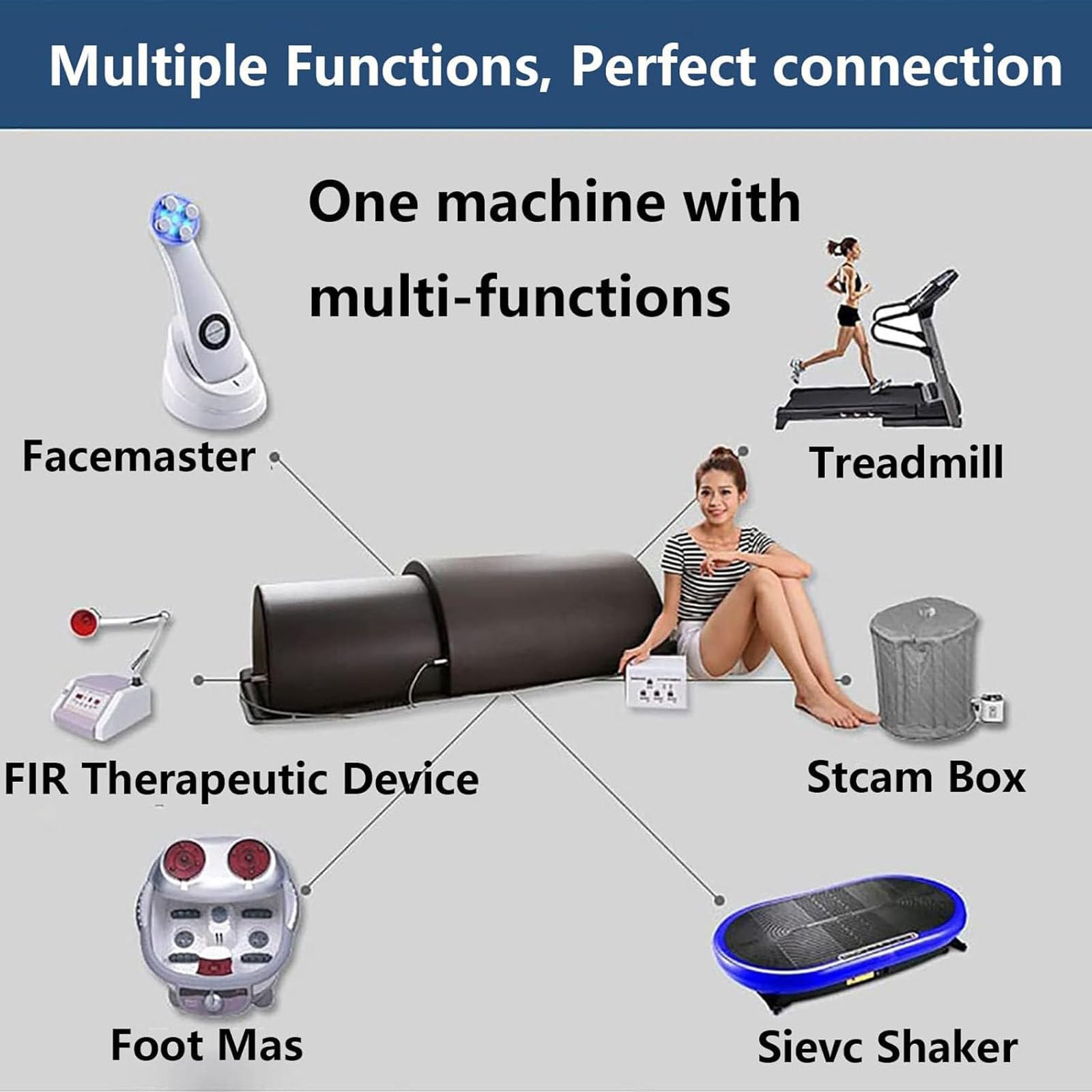 Sauna Infrarrojos Lejanos Cúpula Sauna Seco Portatil Cápsula Sauna Completa Cuerpo Para Hogar Con Esterilla Infrarrojos Cercanos,Desintoxicación Con Calefacción Y Piedras Terapéuticas,Black