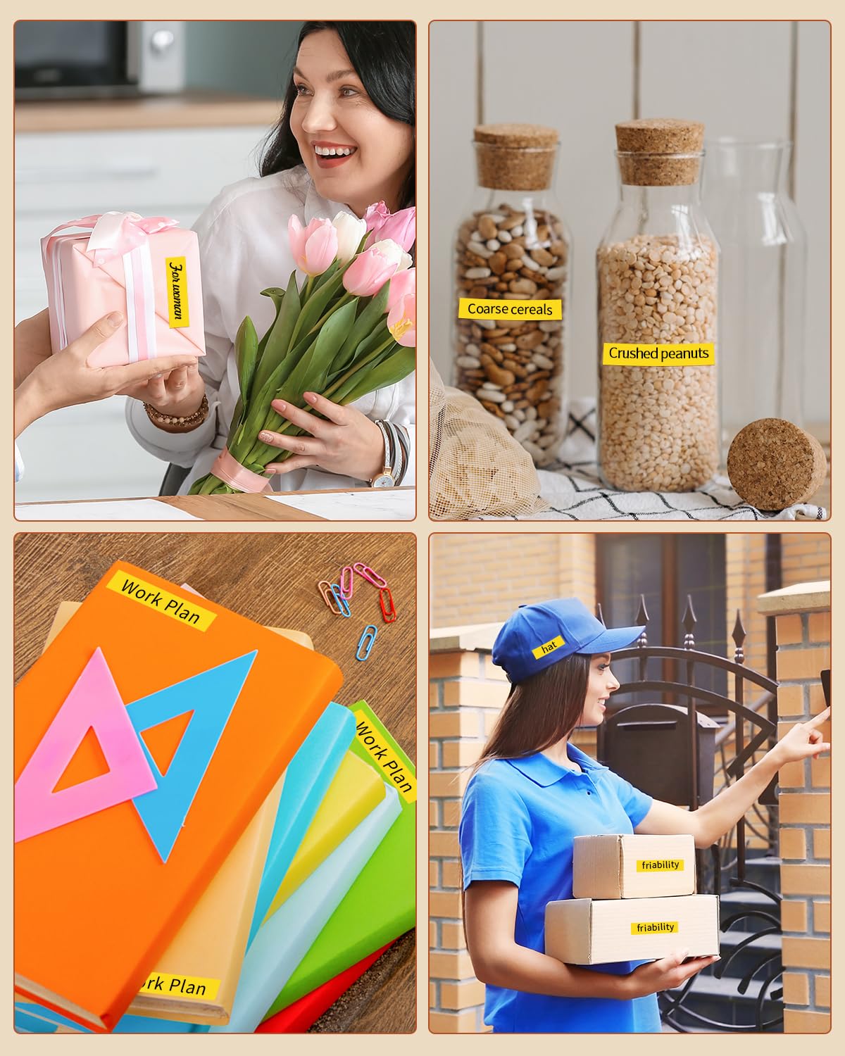 4x Brother TZe-631 Etikettenbänder Kompatibel - Schwarz Auf Gelb 12mm