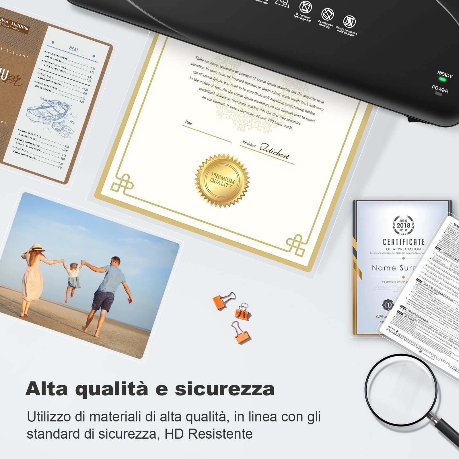 Bonsaii Fogli Plastificatrici A4, 160 Micron, 100 Pezzi, Trasparenti Lucidi LP100-A4