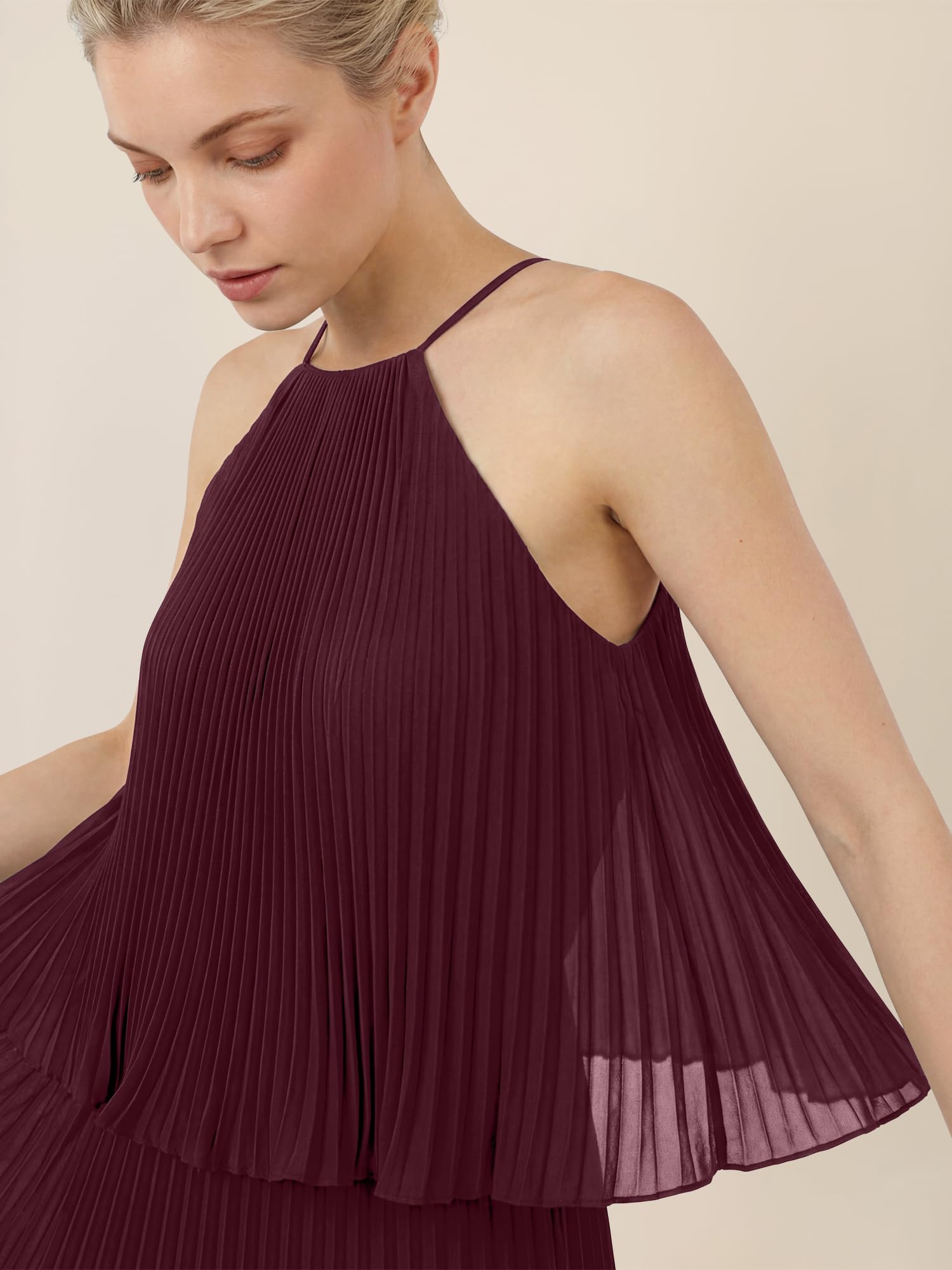 APART Fashion Damen Cocktail Kleid Chiffonkleid, Maxi