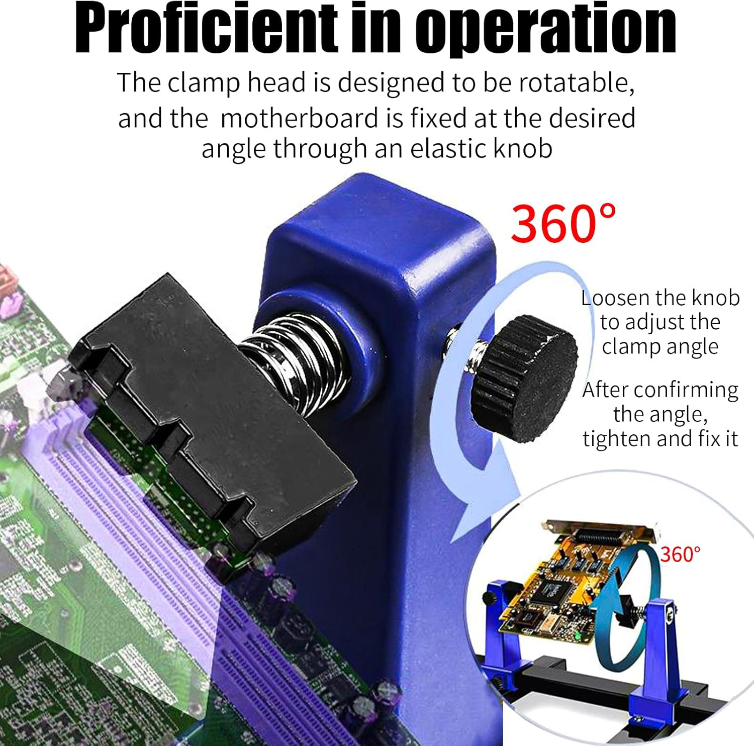 Adjustable PCB Holder Circuit Board Holder Tool,Repair Tool 360° Degree Rotation for Circuit Board Soldering Desoldering. 300MM