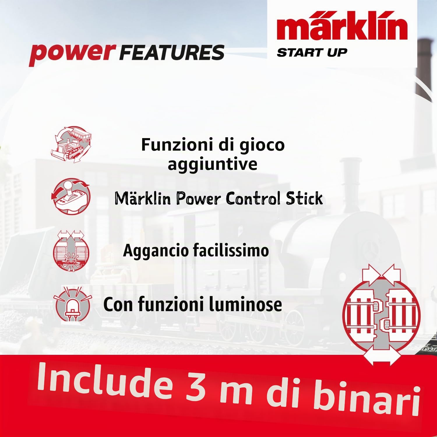 Märklin 29133 Modellino Ferroviario Start Up Kit Iniziale 230 Volt Track H0 Locomotiva, Carrello, Guide e centralina Inclusi nel Kit Iniziale