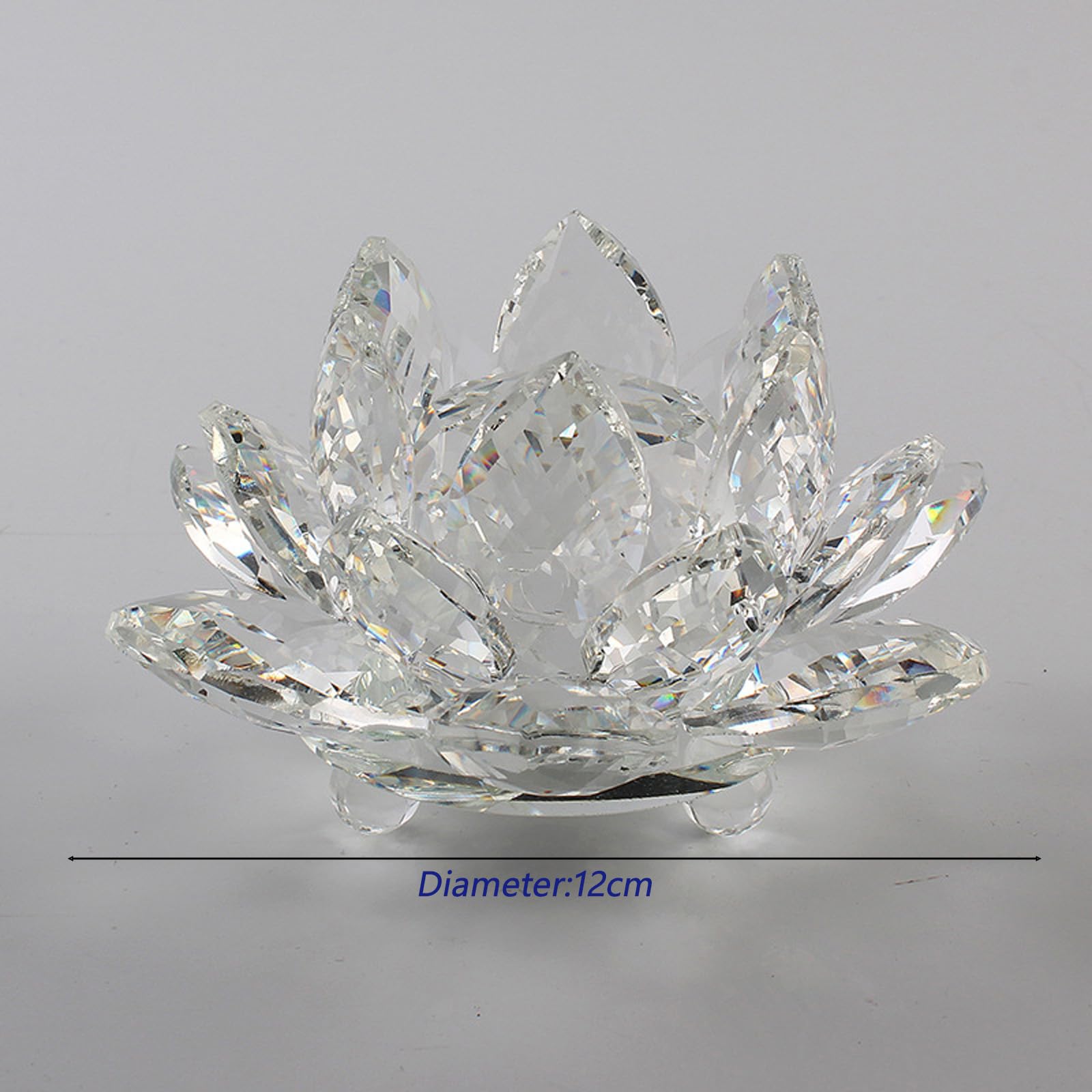 Kristall-Lotus Teelichthalter – Bunter Kerzenhalter Aus Glas, Regenbogenfarben, Für Deko & Meditation