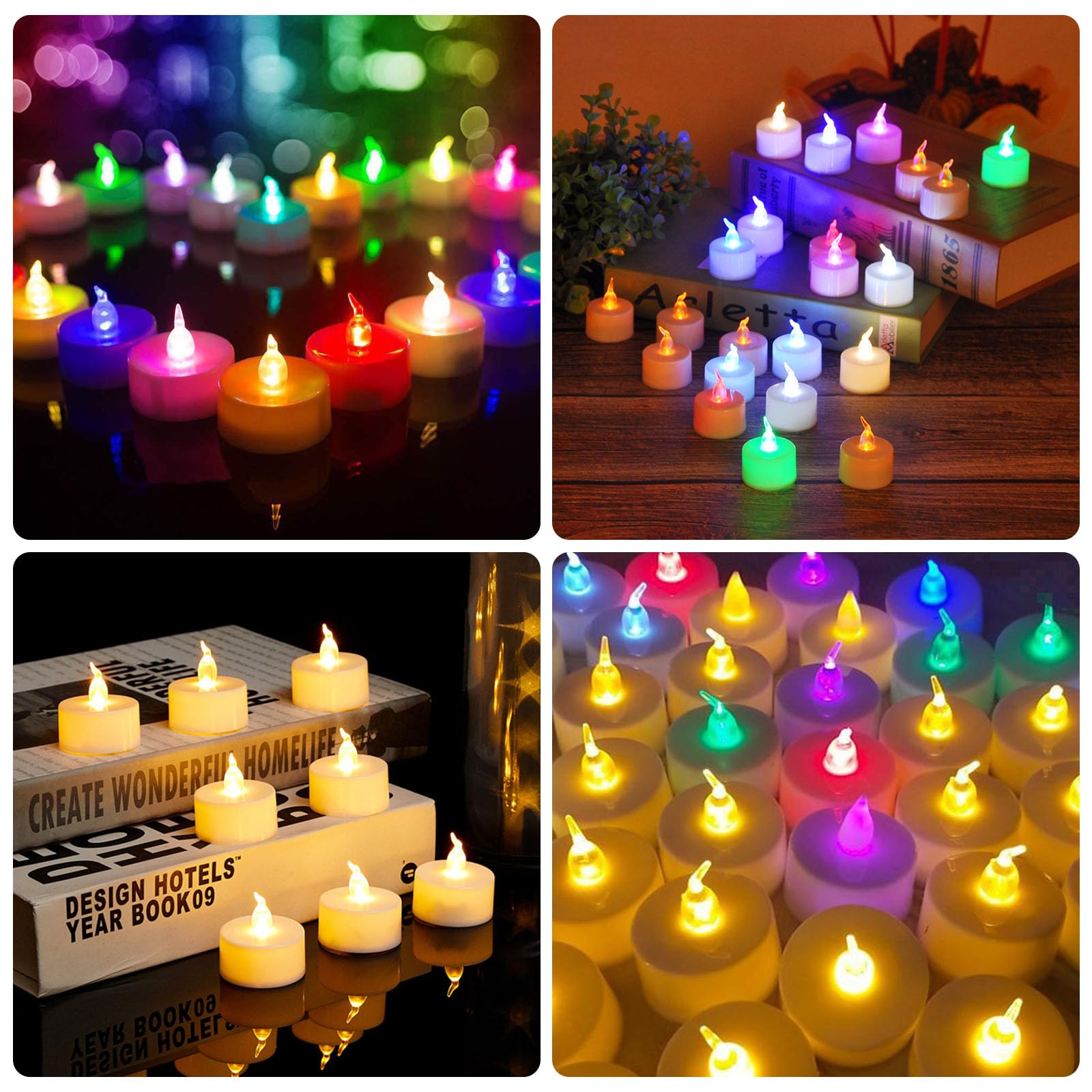 Luces De Té LED Relaxdays: 50 Velas Eléctricas Con Cambio De Color Para Decorar Sin Riesgos