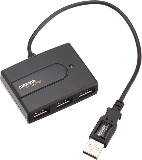 Amazon Basics USB 2.0 4-Port Ultra Mini Hub; Bus-powered