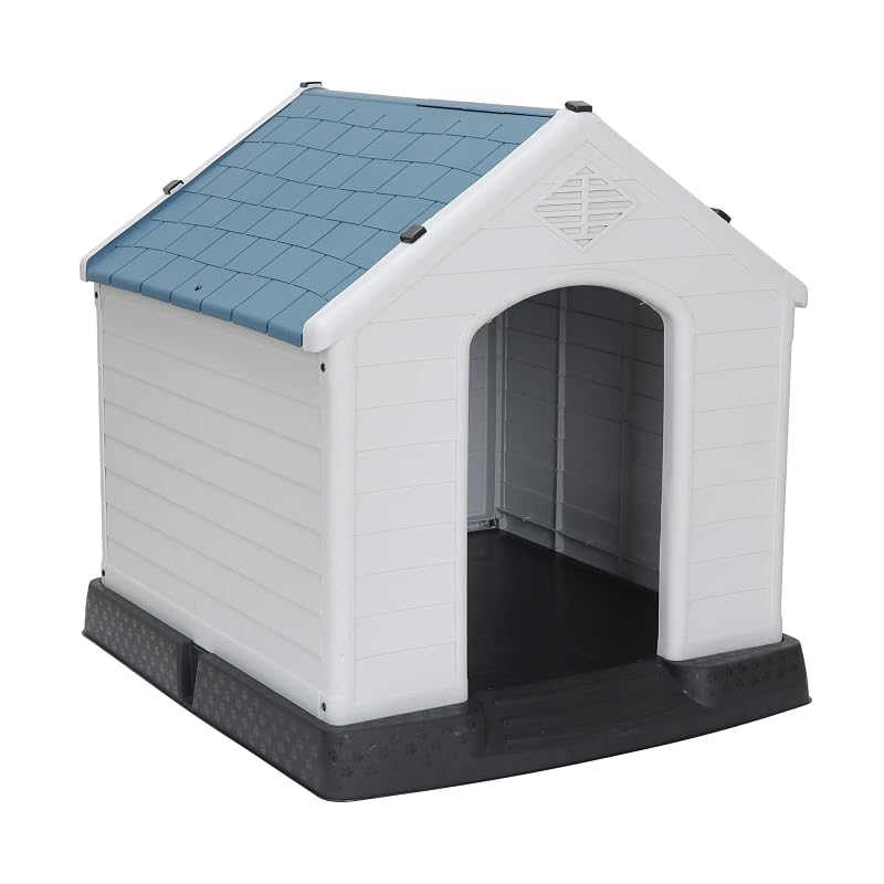 Casa para cães pequenos ZenStyle em PP com piso elevado e ventilação – 1 unidade