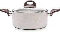 Brinox - Caçarola com tampa e fundo de indução Cerâmic Life 2,55L 20cm - Vanilla