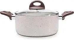 Brinox - Caçarola com tampa e fundo de indução Cerâmic Life 2,55L 20cm - Vanilla