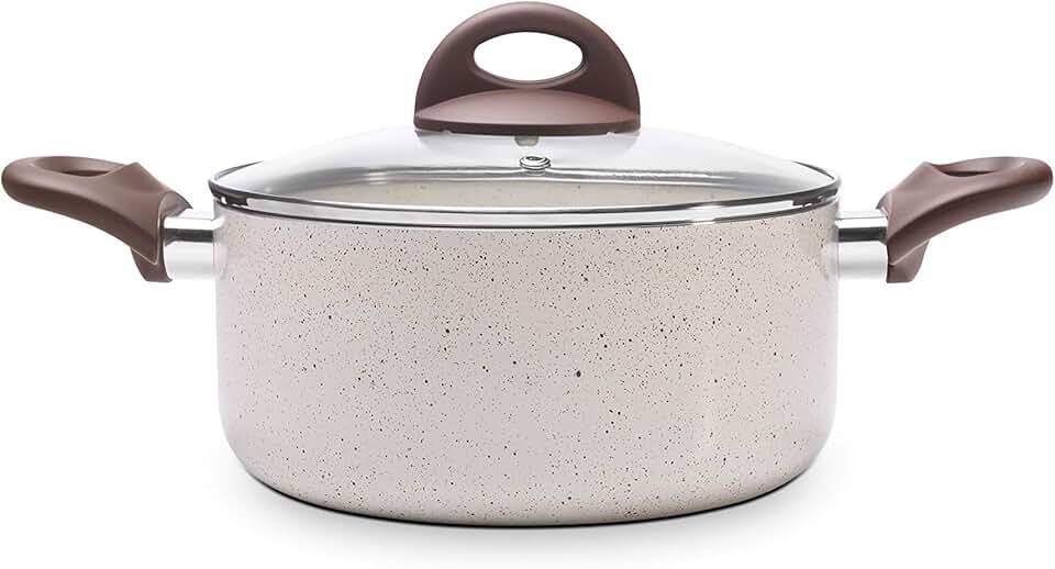 Brinox - Caçarola com tampa e fundo de indução Cerâmic Life 2,55L 20cm - Vanilla