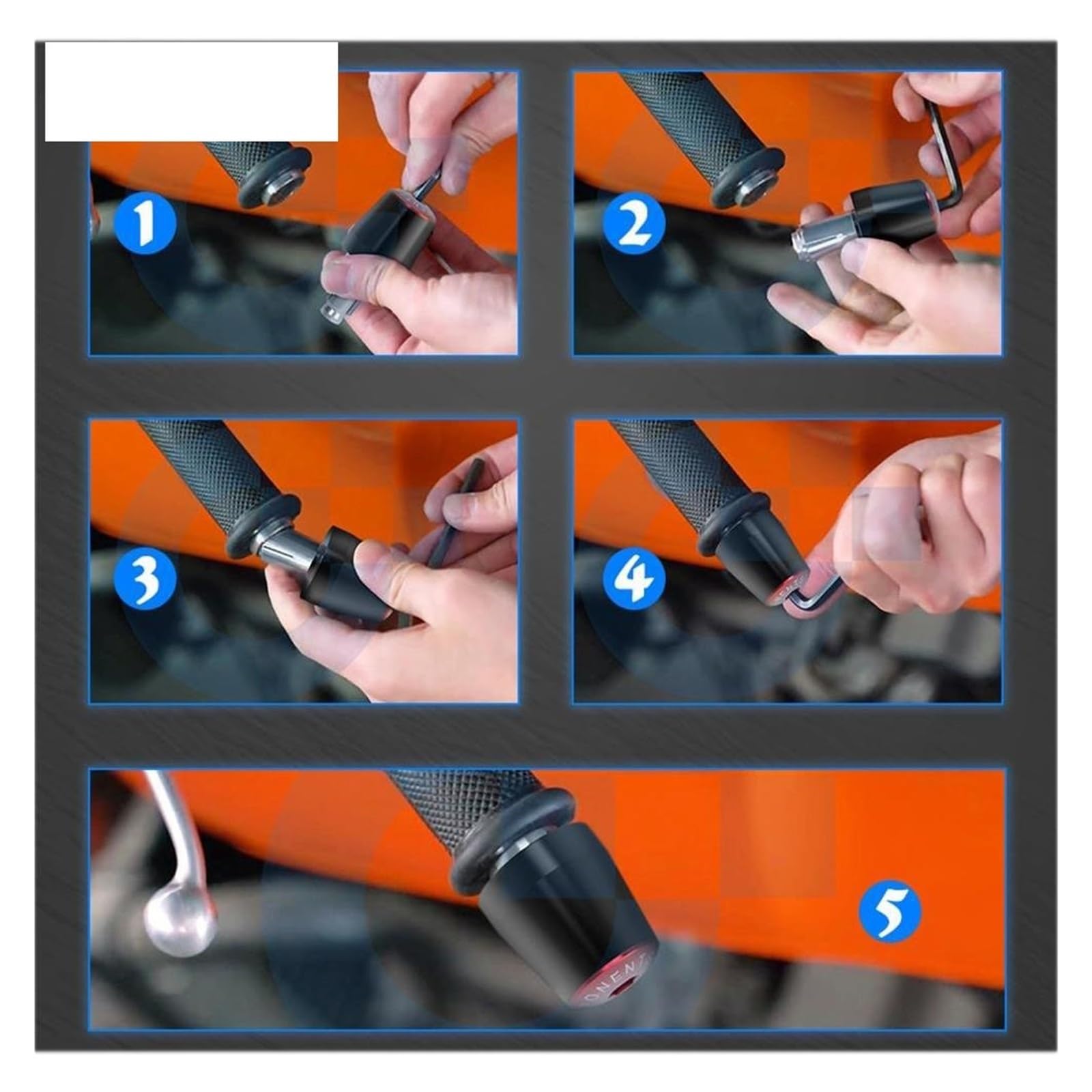 Manopole Manubrio Ducati Scrambler | Alluminio E Gomma | 7/8'' E 1'' | Antiscivolo - Foto 11