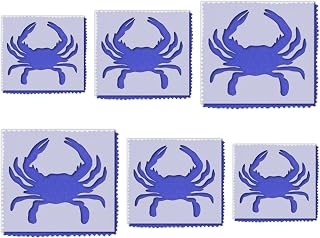 Stencil Stop Maryland Crab Logo Stencil - Reusable for DIY Projects, Painting, Drawing, Crafts - 14 Mil Mylar Plastic (6 Pack 2" 3" and 4")