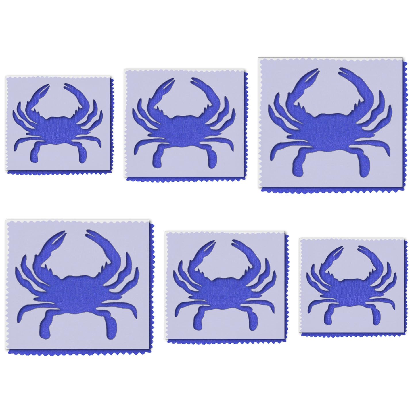 Pochoirs crabe du Maryland en lot de 6 pour réussir vos motifs de peinture sans bavure