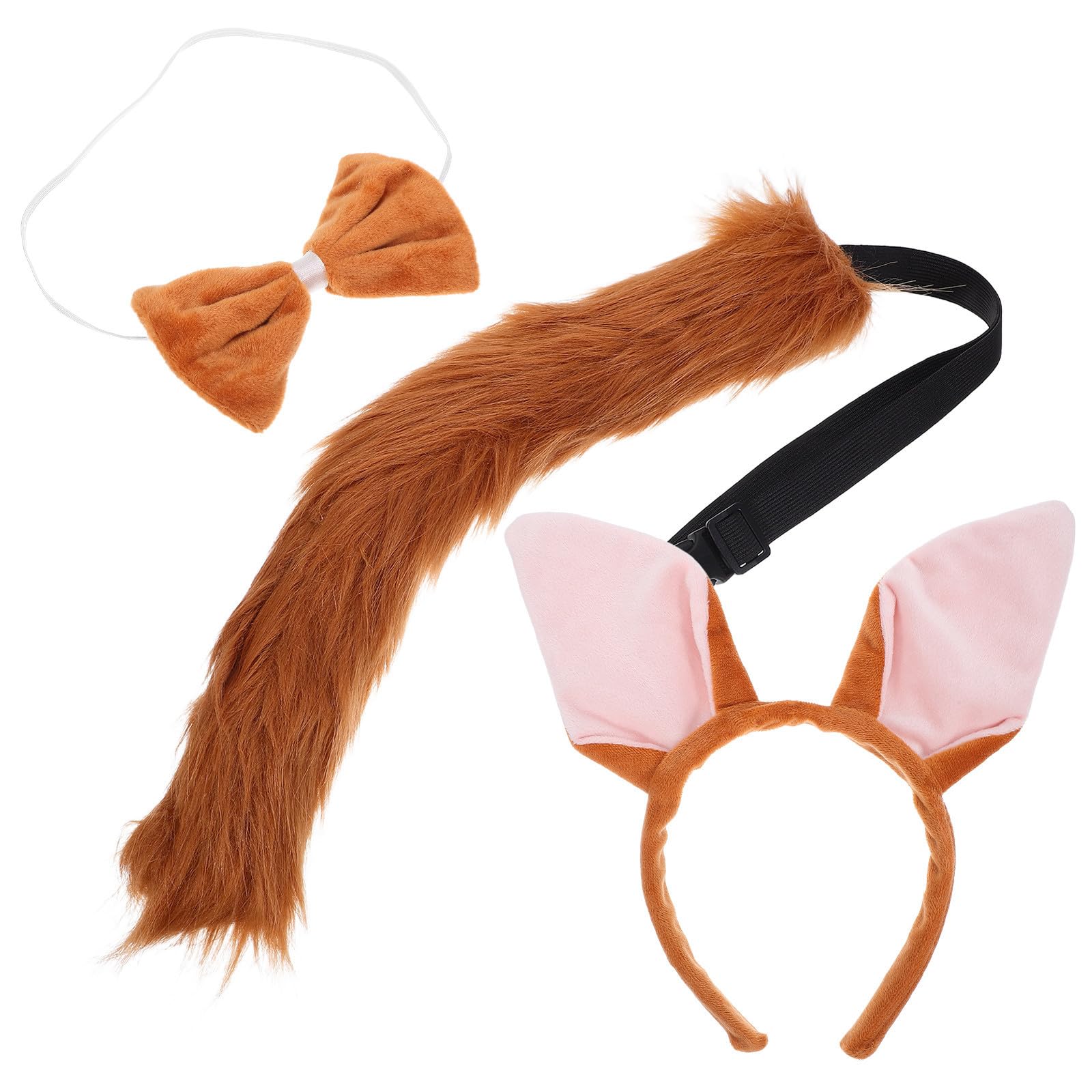 Healeved 12 Piezas Diadema Orejas de de Poliéster Marrón para Disfraz de Fiesta Infantil Ajuste Fácil y Diseño Creativo para Carnaval y Fiestas Jungla