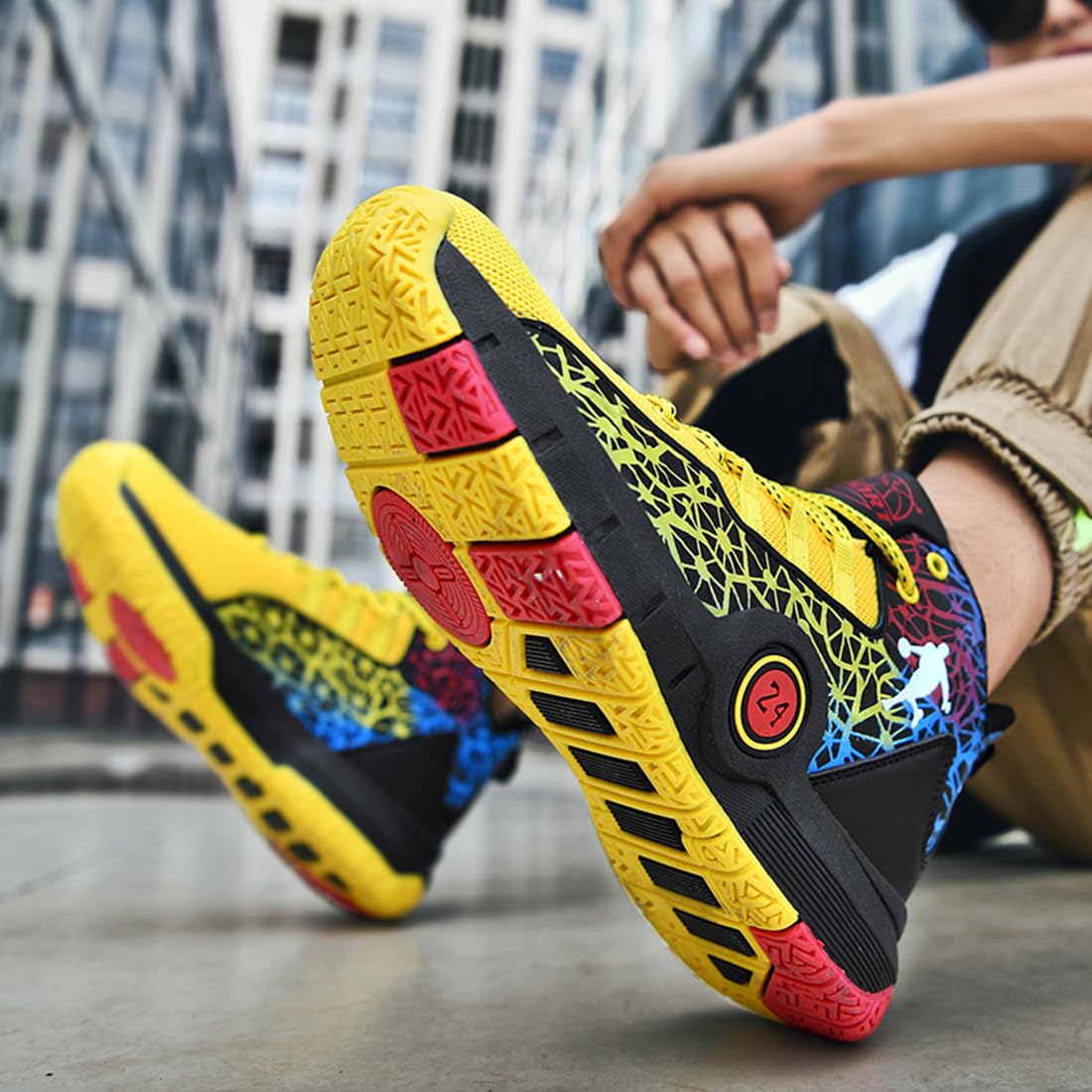 Zapatillas de Baloncesto para Hombre Antideslizantes Calzado de Baloncesto para Hombre Masculino Zapatos de Baloncesto Aire Libre Deportivas Calzado